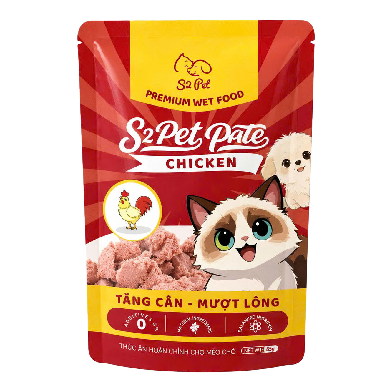Pate S2 Cho Mèo Vị Gà Gói 80g