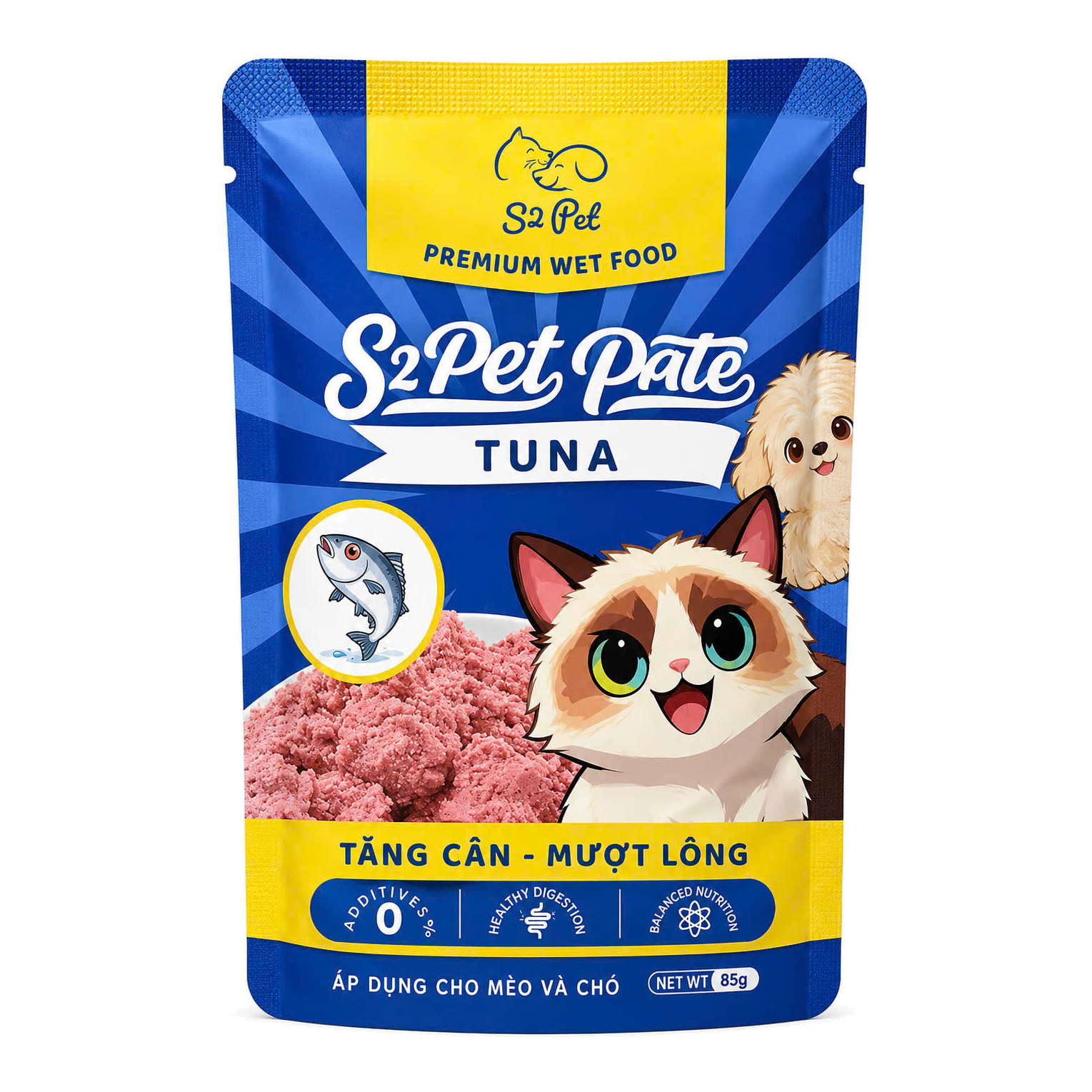Pate S2 Cho Mèo Vị Cá Ngừ Gói 80g