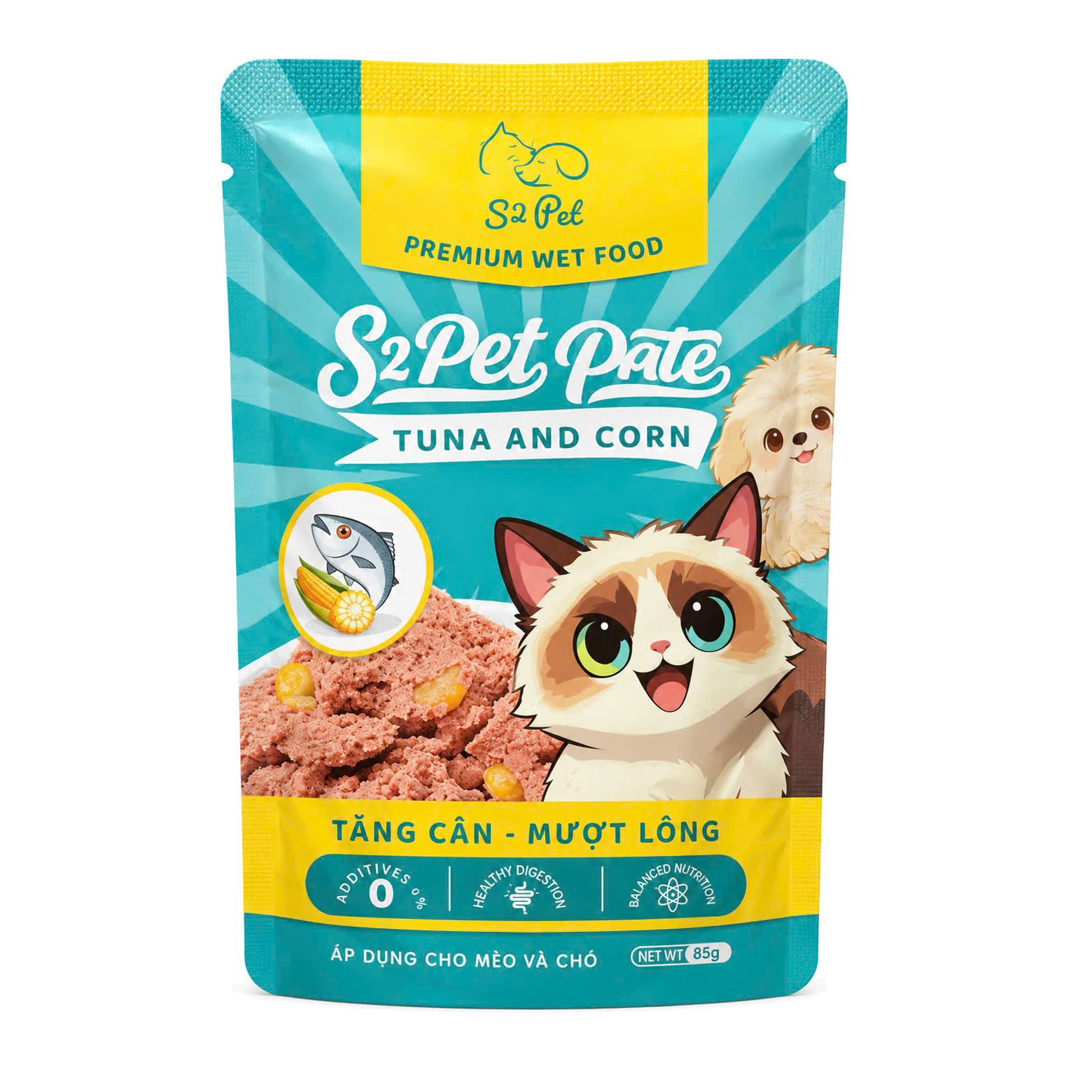 Pate S2 Cho Mèo Vị Cá Ngừ Ngô Gói 80g