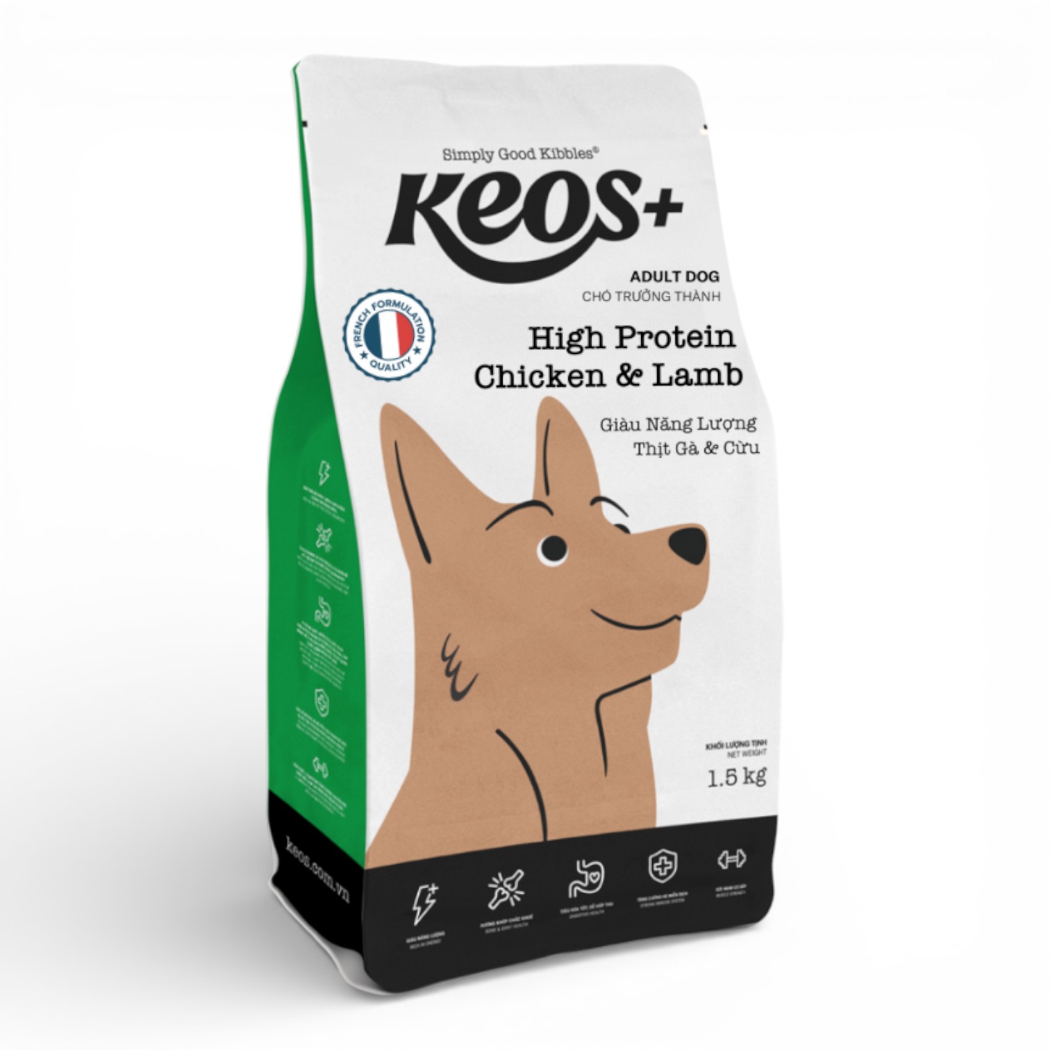 KEOS+ TAHH dành cho các giống cún nhỏ (trưởng thành) thịt cừu và gạo
