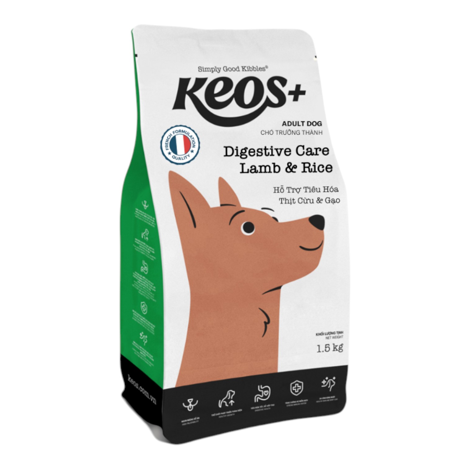 Hạt Keos Cho Cún Trưởng Thành Hỗ Trợ Tiêu Hóa Bịch 1.5kg