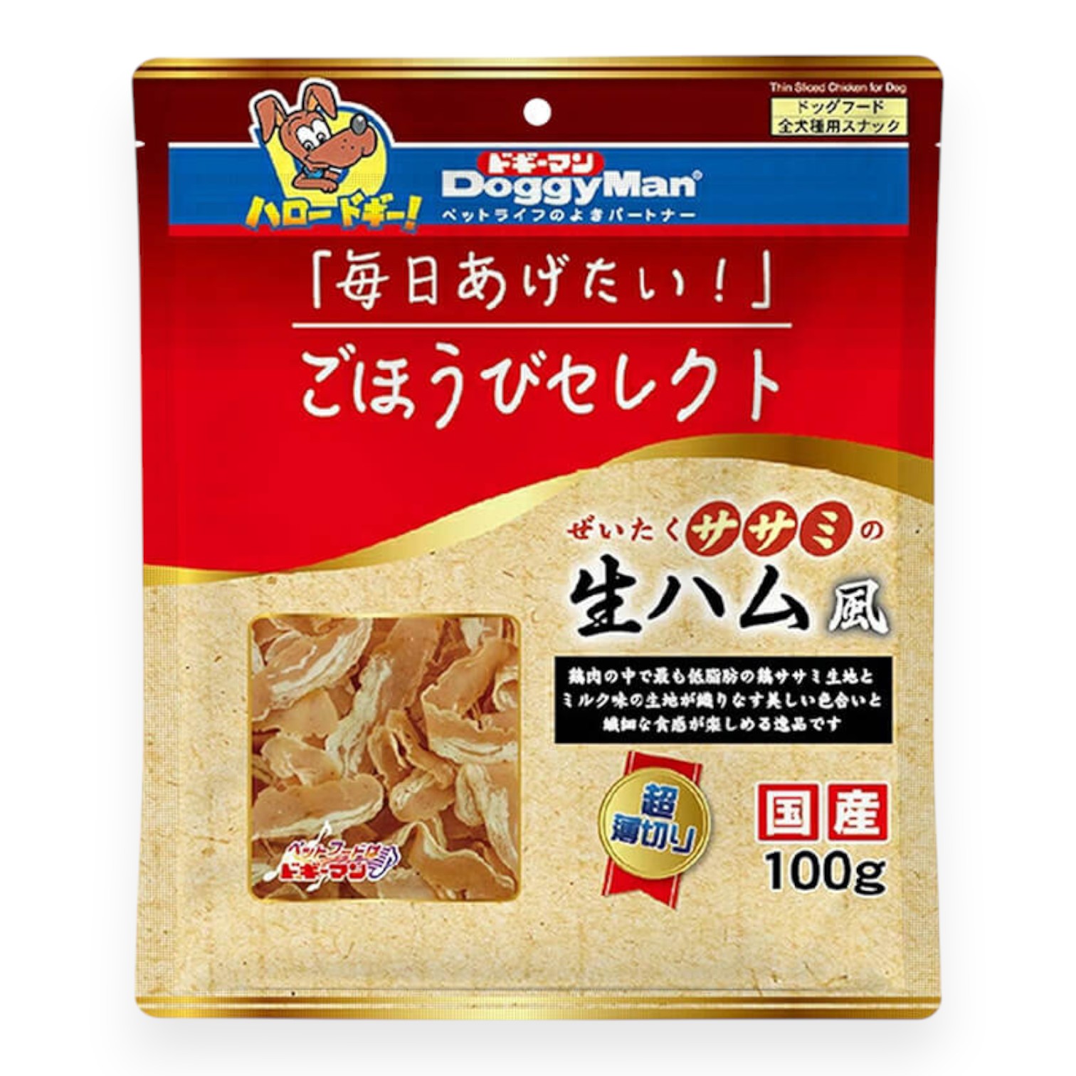 Bánh Thưởng DoggyMan Cho Chó Vị Giăm Bông Sấy 100g