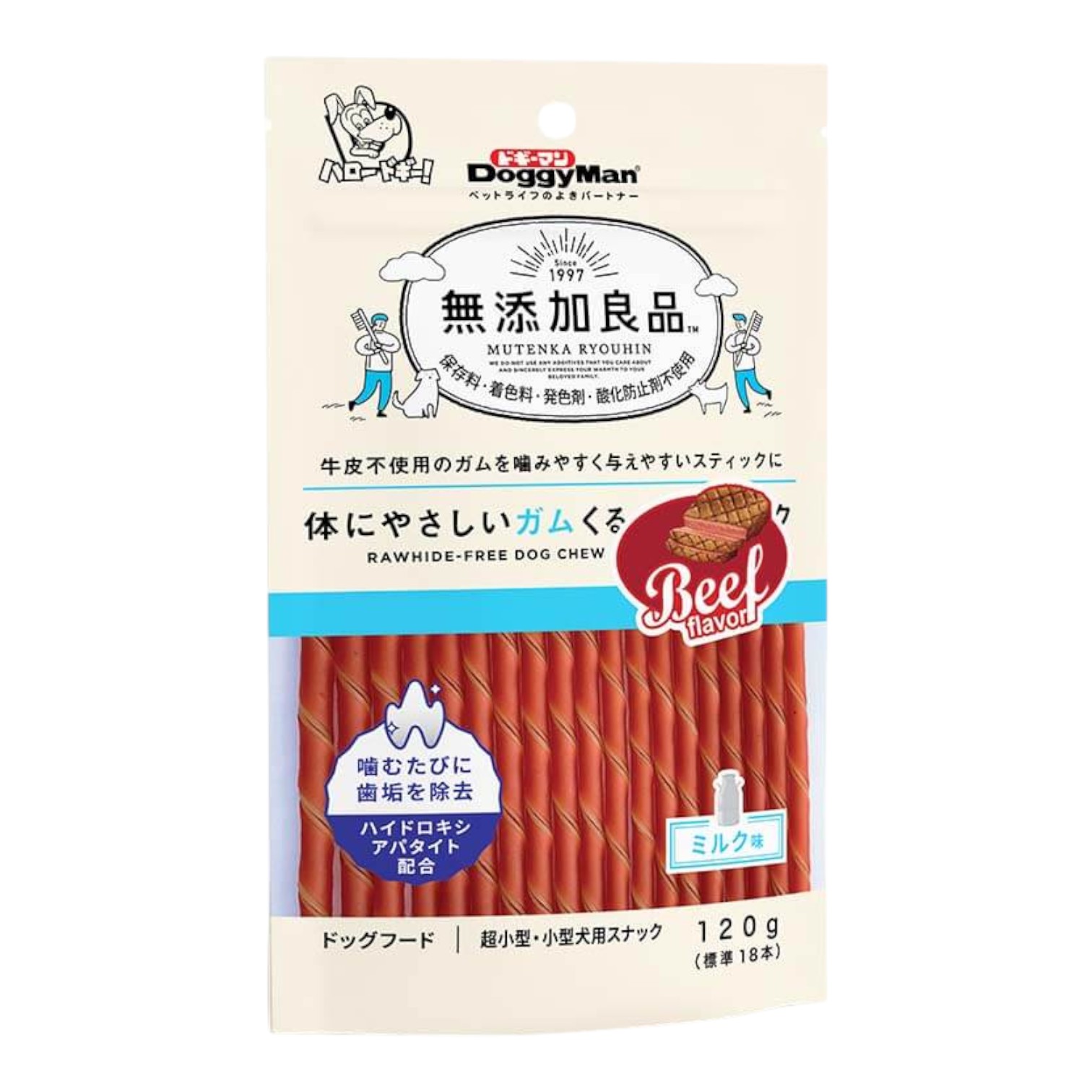Bánh Thưởng DoggyMan Cho Cún Que Gặm Hương Bò Gói 120g