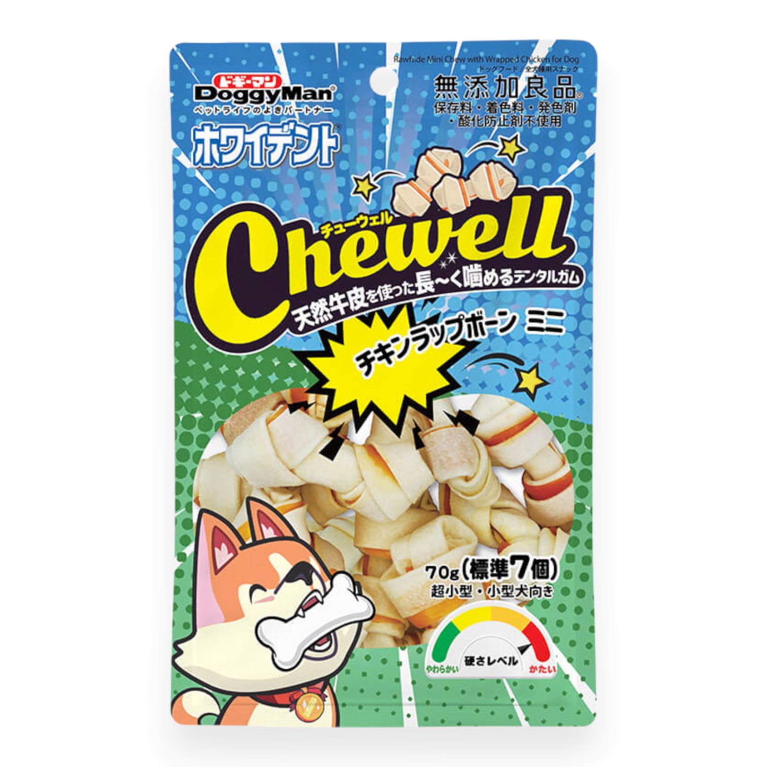 Treats DoggyMan Xương Da Bò Kẹp Thịt Gà Mini Gói 7 cây cho cún
