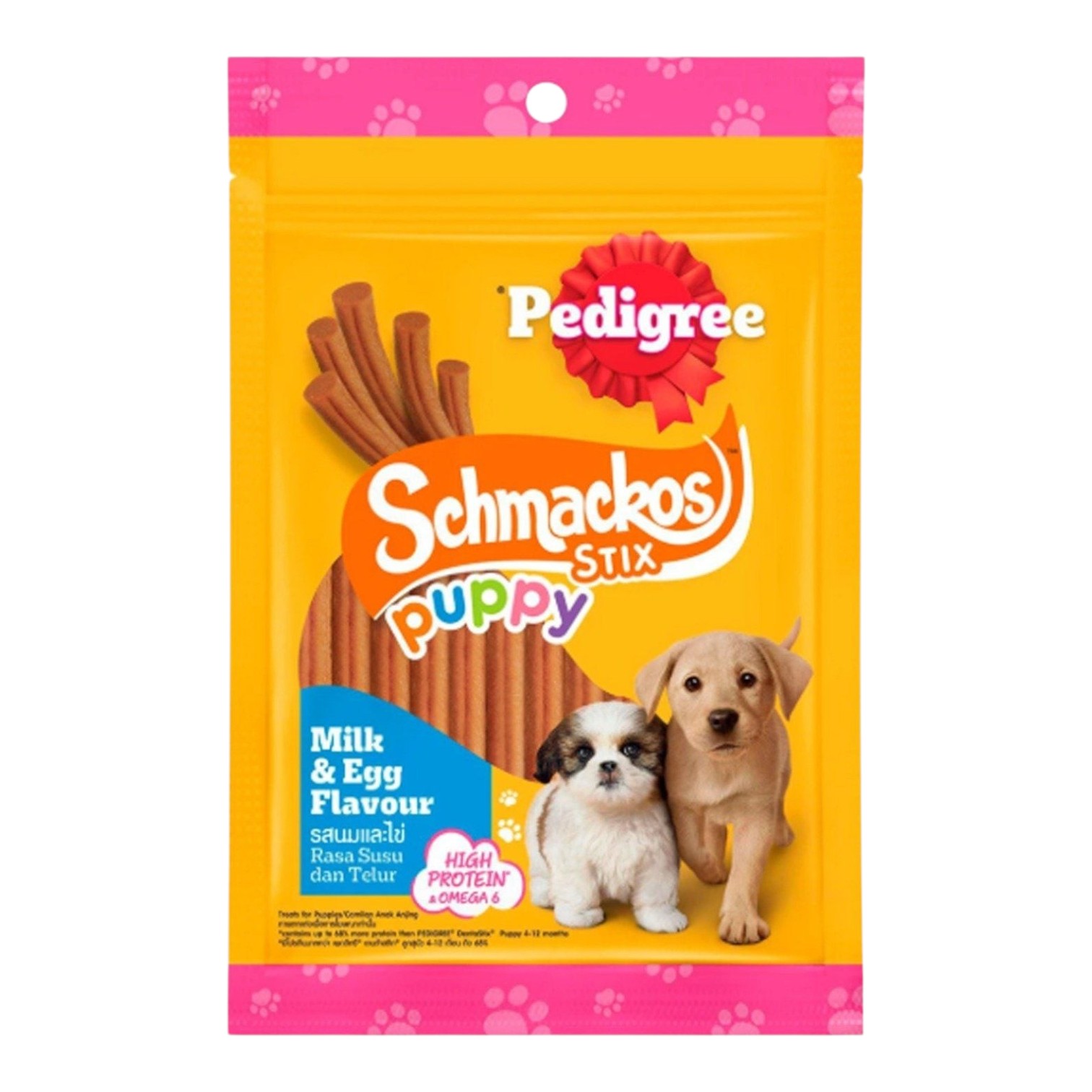 Bánh Thưởng Pedigree Schmackos Cho Cún Con Que Sữa Trứng Gói 70g