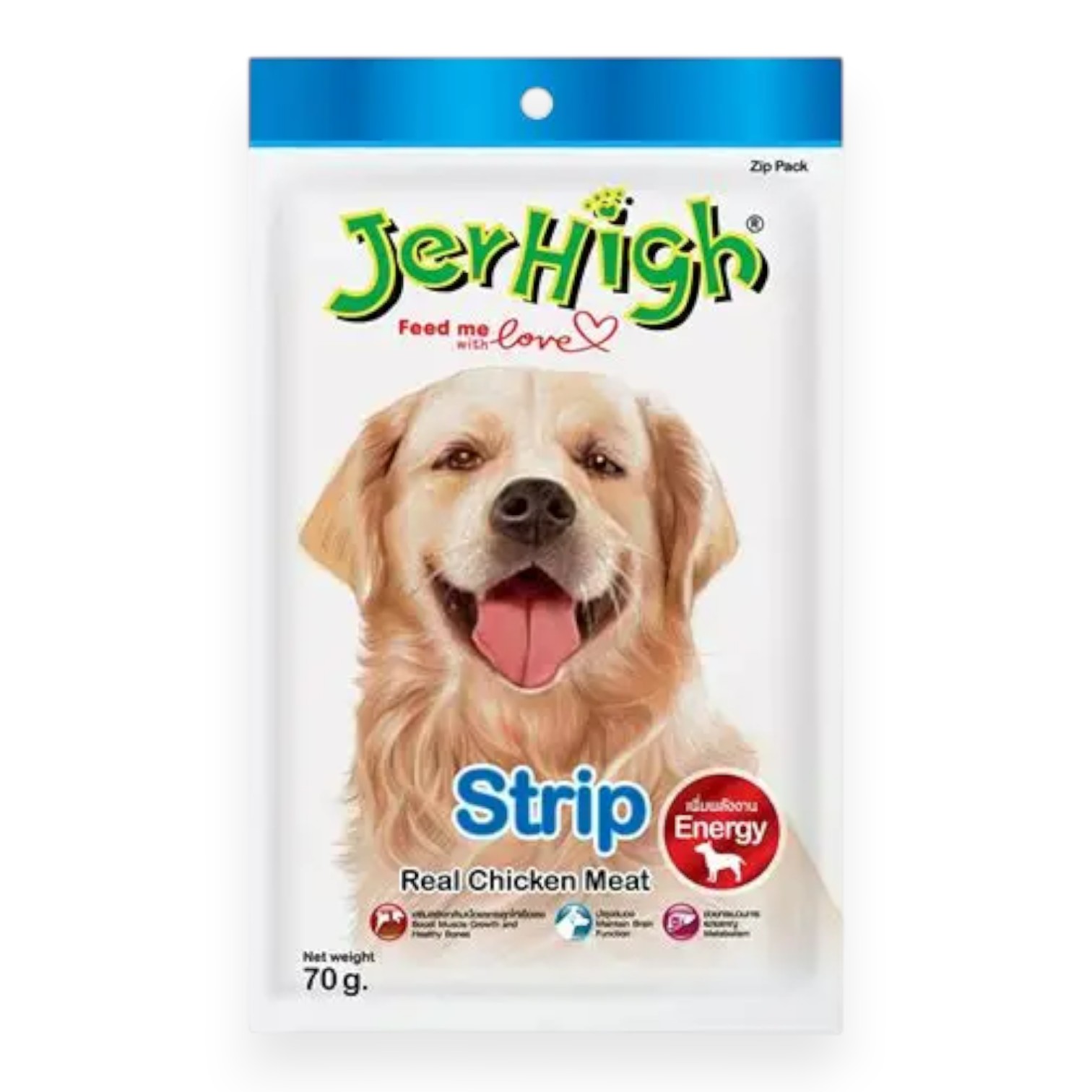 Bánh Thưởng JerHigh Cho Cún Vị Gà Lát Gói 70g - Strip