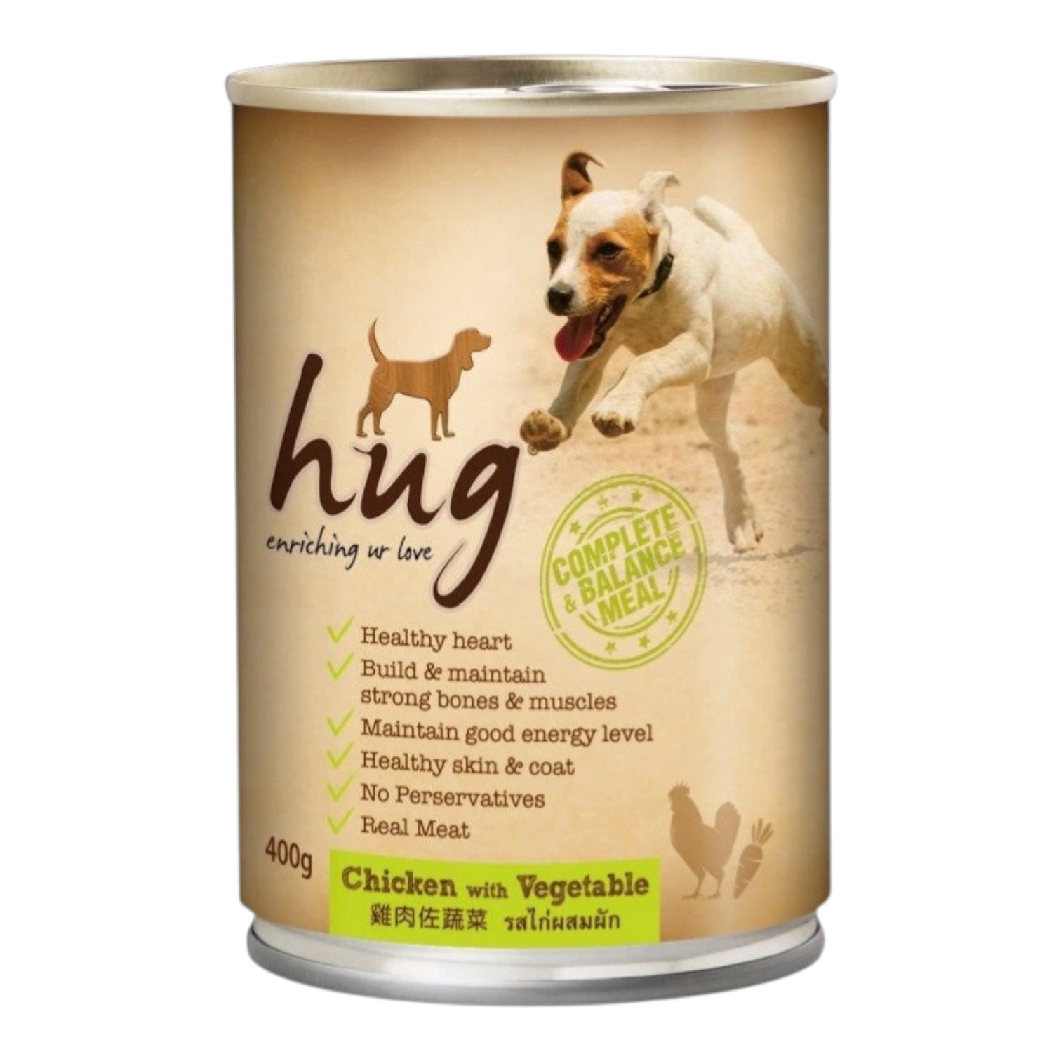 Pate Hug Cho Chó Trưởng Thành Vị Gà & Rau Củ Lon 400g - Chicken & Vegetable