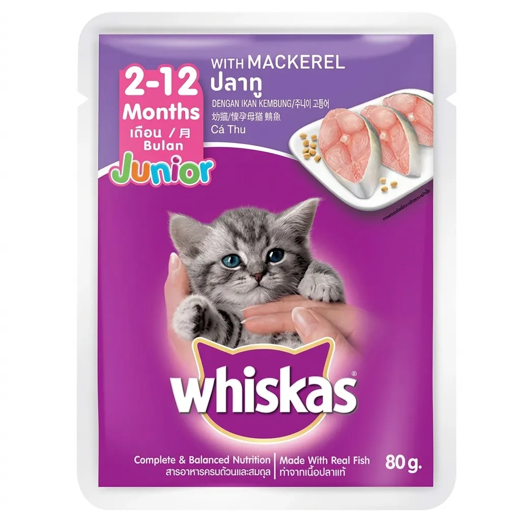 Pate Whiskas Mèo Con - Vị Cá Thu Gói 80g cho Mèo - Kitten Mackerel