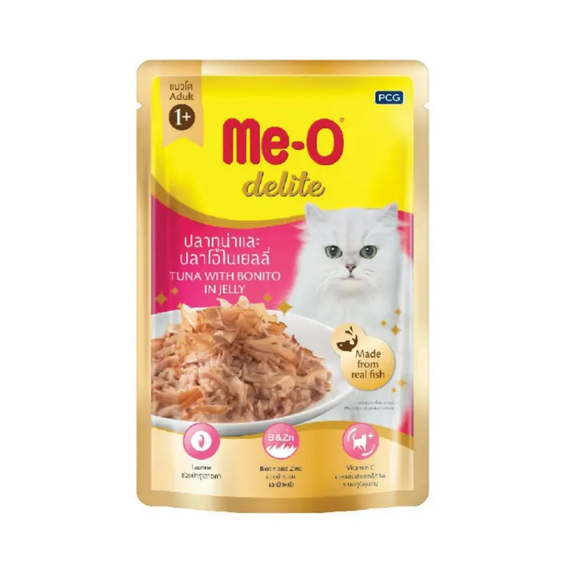 Me-O Delite Tuna With Bonito In Jelly - Vị Cá Ngừ Và Tôm - 70g