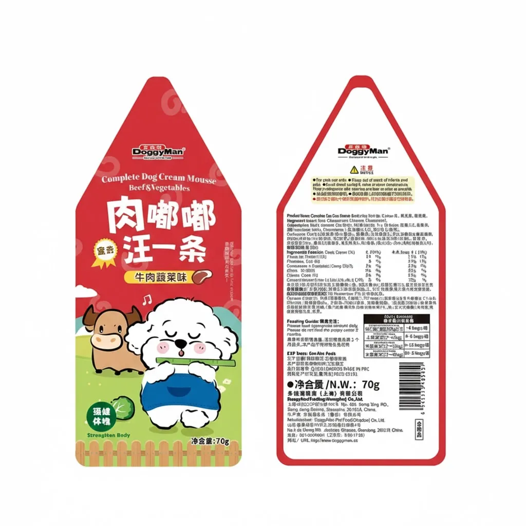 Pate DoggyMan Sốt Kem - Vị Bò Rau Củ Gói 70g cho Chó