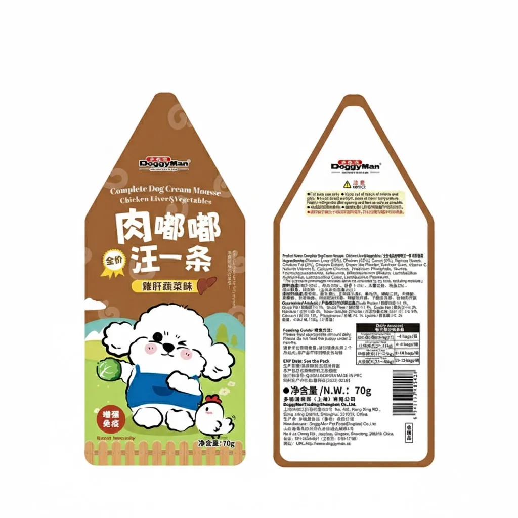 Pate DoggyMan Sốt Kem - Vị Gan Gà Rau Củ Gói 70g cho Chó