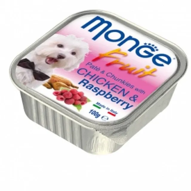 Pate Monge Vị Gà & Mâm Xôi Khay 100g cho Chó