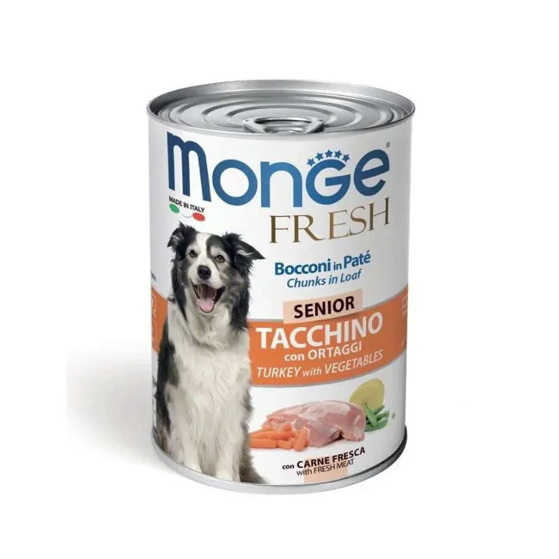 Pate Monge Vị Gà Tây & Rau Củ Lon 400g cho Chó