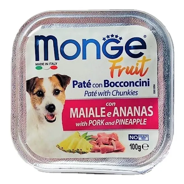 Pate Monge Vị Heo & Dứa Khay 100g cho Chó