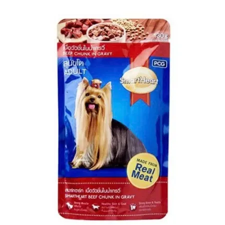 Pate SmartHeart Bò Nấu Sốt Gói 130g cho Chó