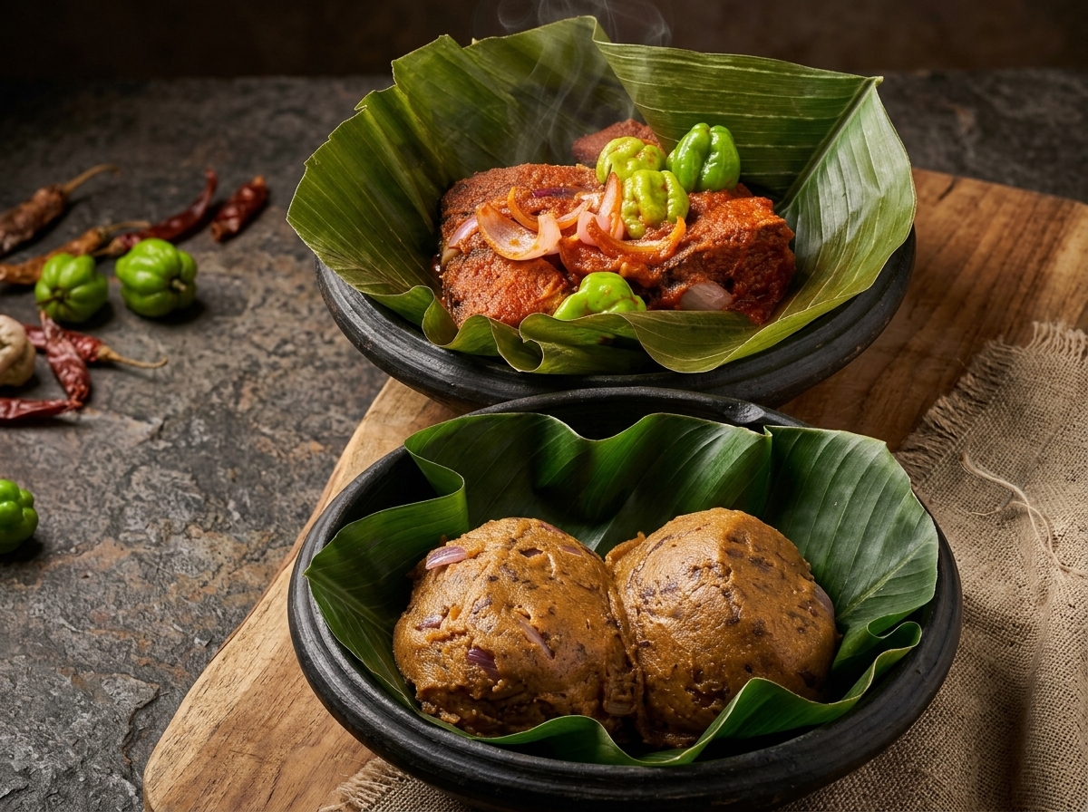 Ayikple with Red Snapper Fish at Pepper & Co