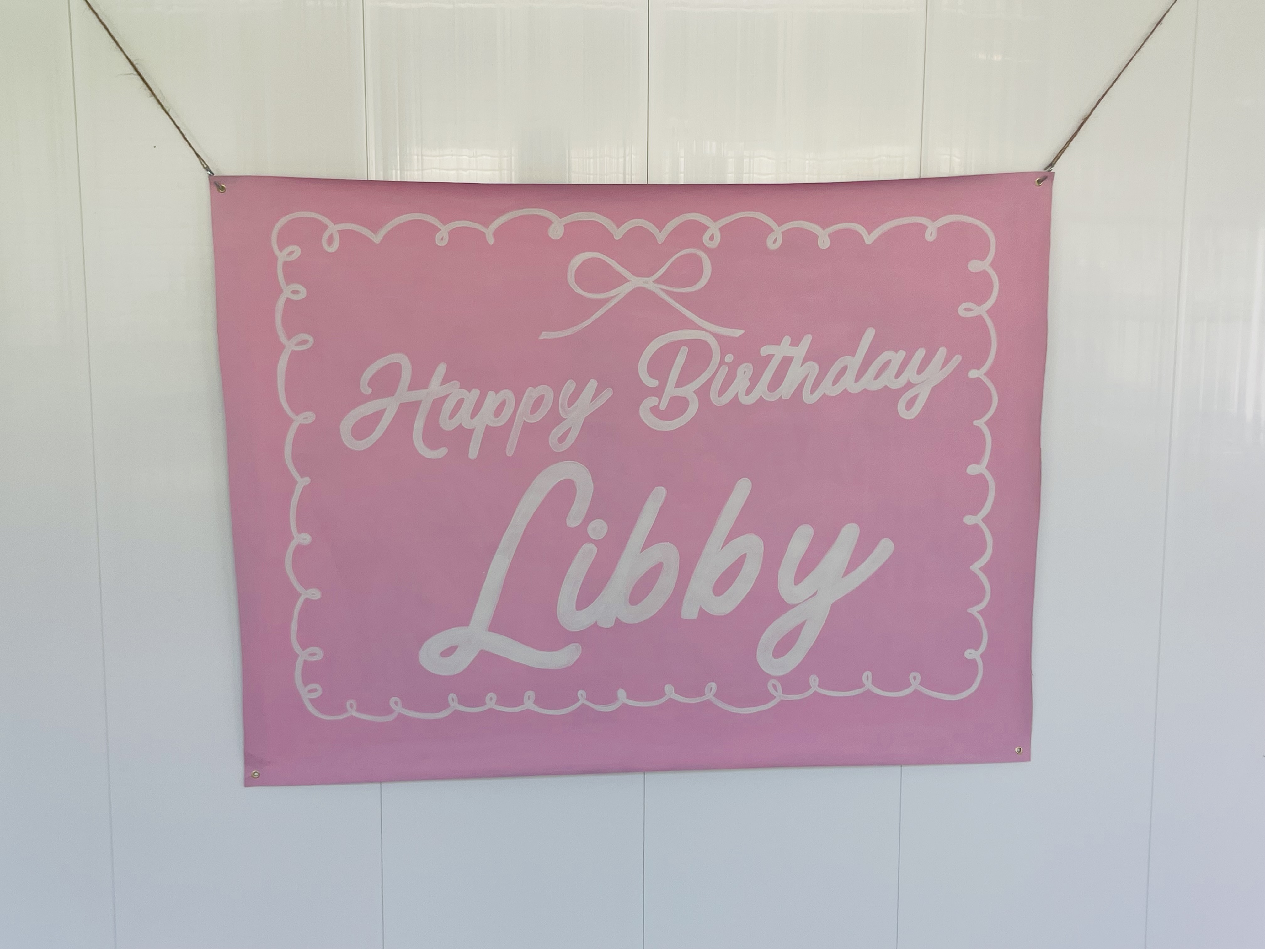 Classic example, Happy Birthday Elle gymnastics banner