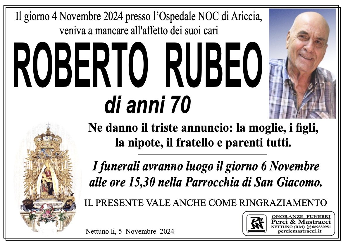 Manifesto di ROBERTO RUBEO