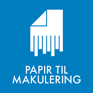 Papir til makulering - spørg personalet for yderligere information