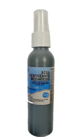 Azul cicatrizante o toques morados