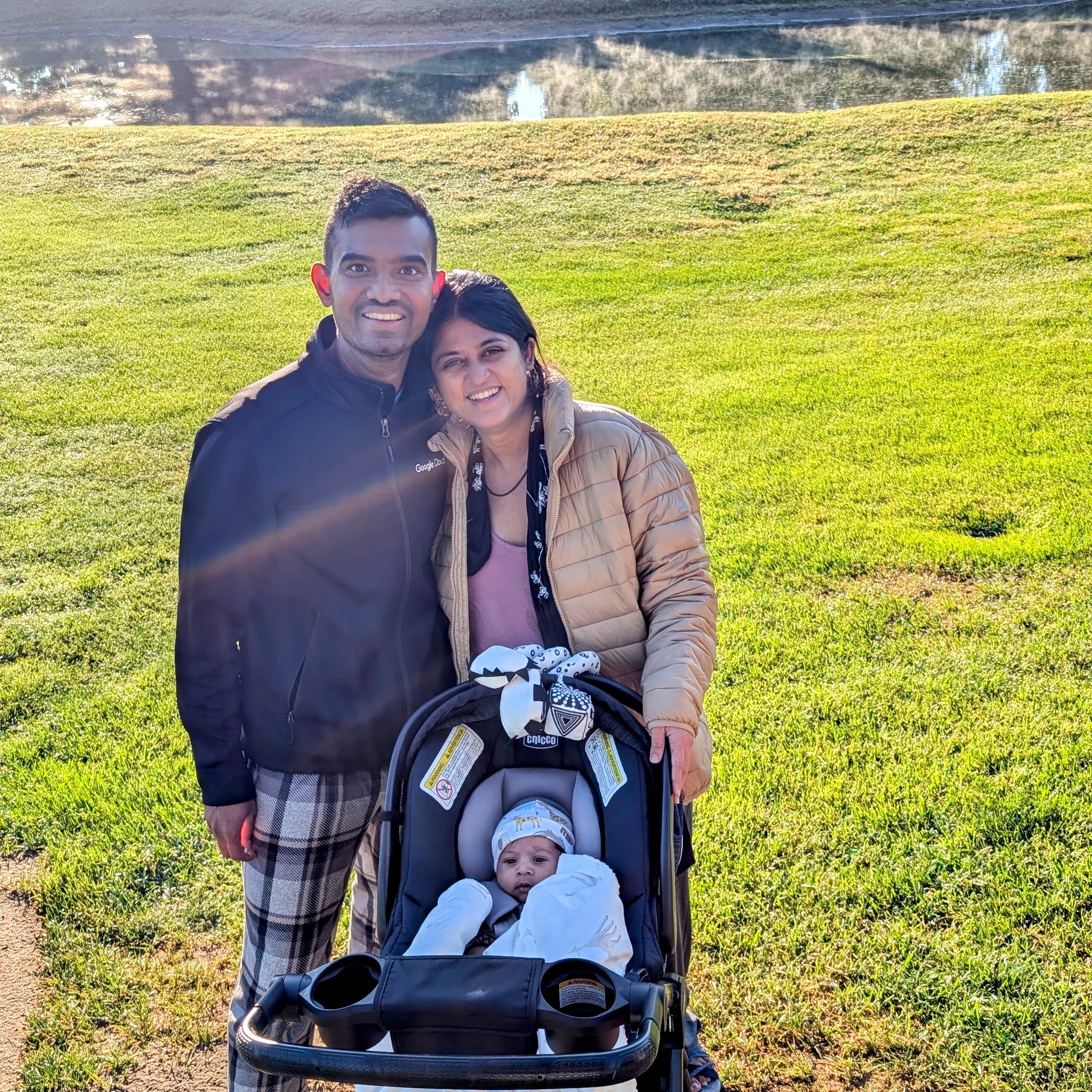 Pathik with his wife, Kejul, and son, Orion