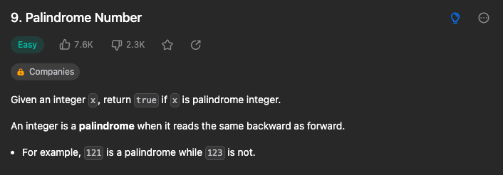 Leetcode Palindrome number problem  services