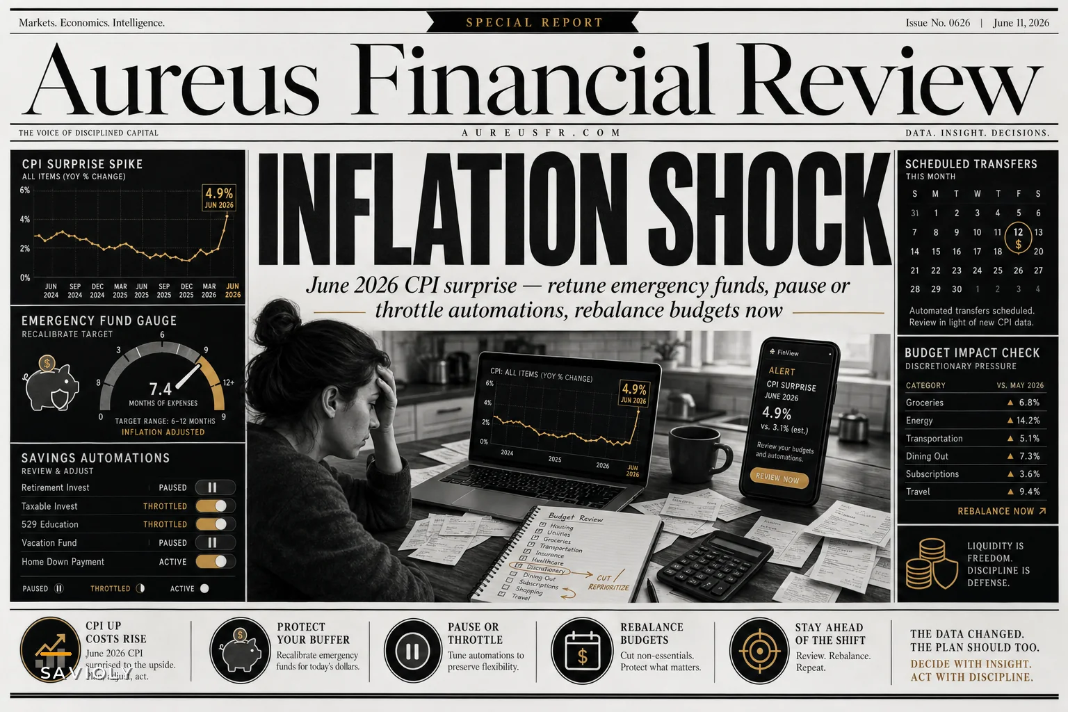 After June's CPI Surprise: How to Rebalance Budgets, Emergency Funds, and Savings Automations Now