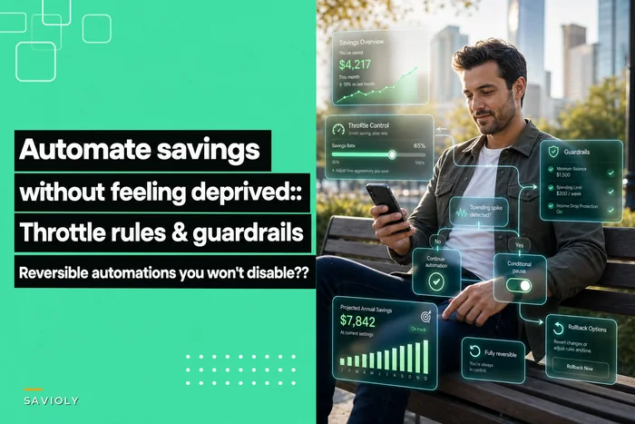 Automate savings without feeling deprived: throttle rules, guardrails, and reversible automations you won't disable