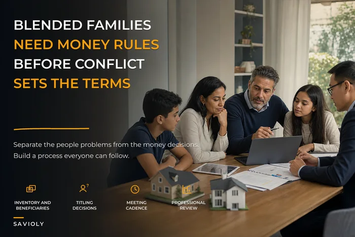 Blended-family financial governance to reduce conflict and titling errors