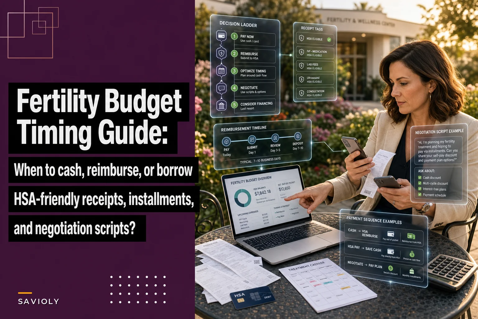Fertility-cost planning and HSA timing: a decision ladder for budgeting, receipts, and reimburse-vs-pay sequencing