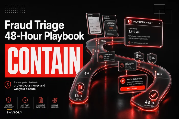 Payment-fraud triage for individuals: immediate 48-hour steps, evidence templates, and a reconciliation routine