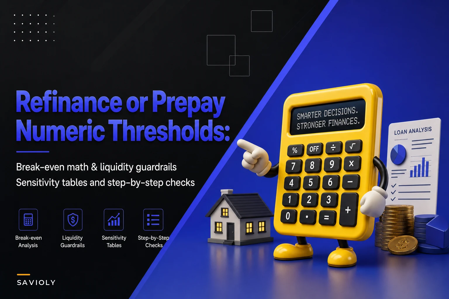Refinance or prepay your mortgage? Numeric thresholds, liquidity guardrails, and break-even sensitivity checks