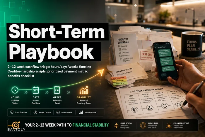 Short-unemployment playbook: a 2–12 week cashflow stabilization runbook with creditor-hardship scripts and a prioritized payment matrix