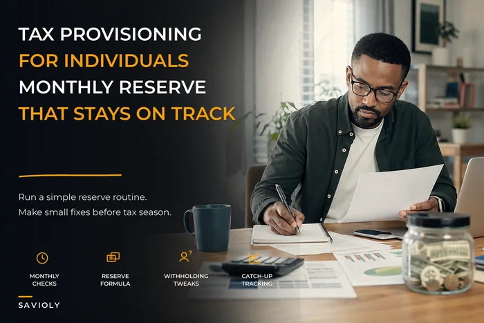 Tax provisioning for individuals: a runnable reserve formula, monthly checks, and simple withholding tweaks