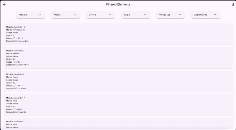 Schermate del vecchio prototipo Excel Category 3