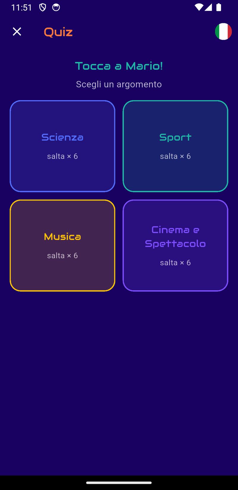 Rulurp trivia mode with topic selection
