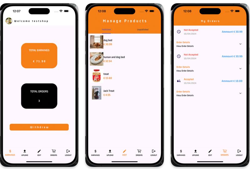 Dedicated access for customer and seller in multi-vendor app 1