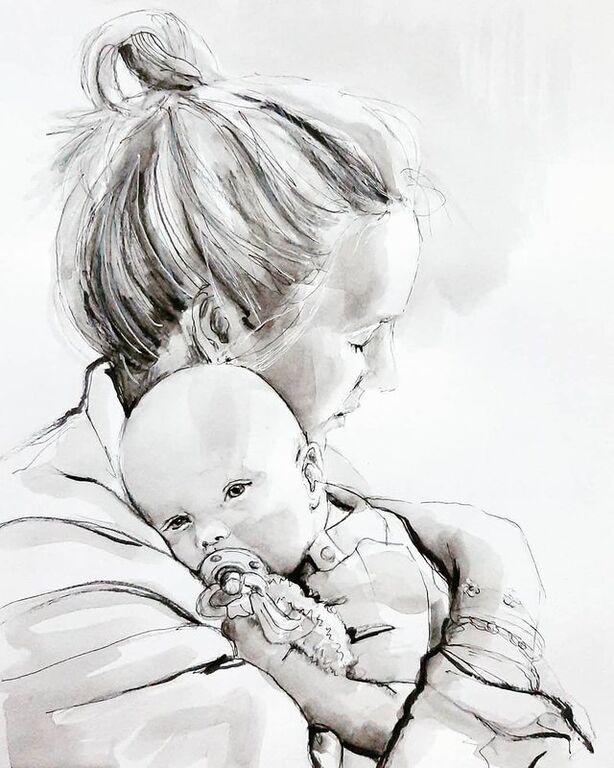 Μια μάνα αγκαλιάζει το μωρό της/γιορτή μητέρας