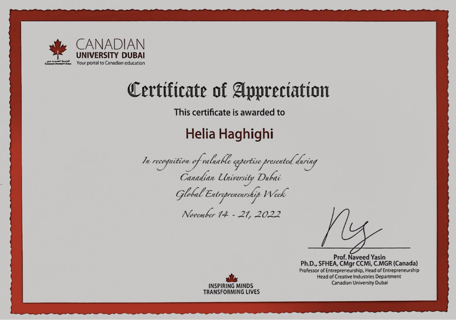 CUD Global Entrepreneurship Week