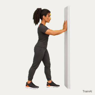 Bent-knee wall calf stretch · TrainAI