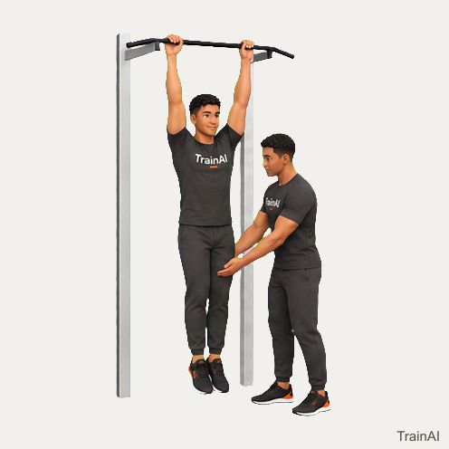 Partner-assisted hanging knee raise · TrainAI