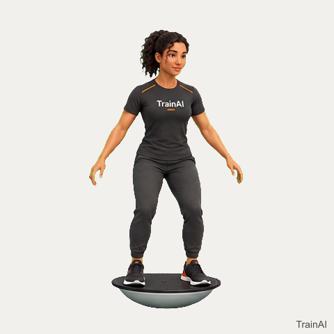 Two-foot balance-board hold · TrainAI