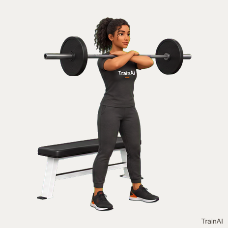 Barbell front squat to bench · TrainAI
