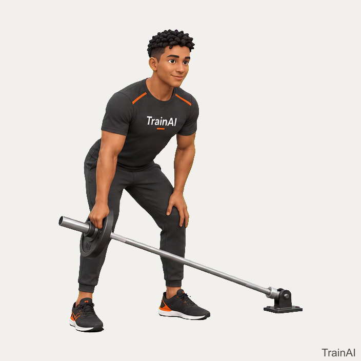 Single-arm landmine row · TrainAI