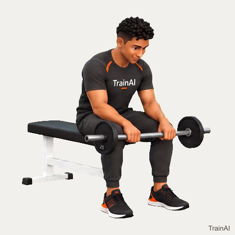 Seated barbell wrist extension · TrainAI
