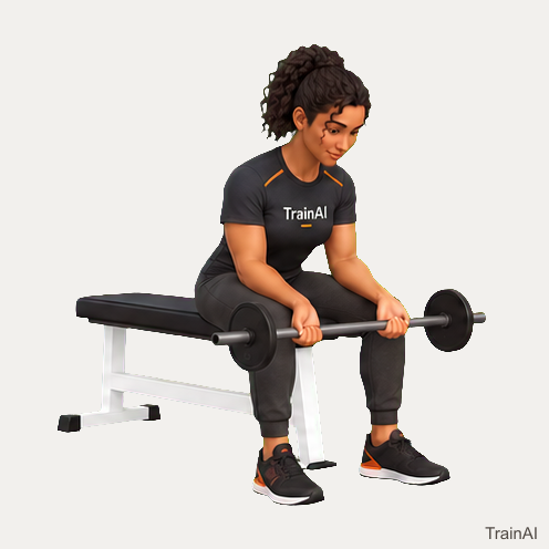 Seated barbell wrist curl · TrainAI