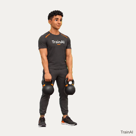 Alternating kettlebell hang clean · TrainAI