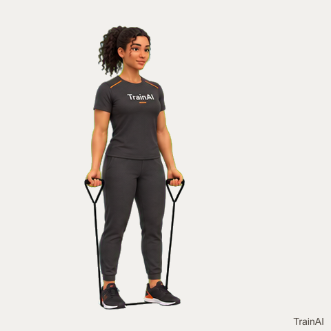 Alternating band biceps curl · TrainAI
