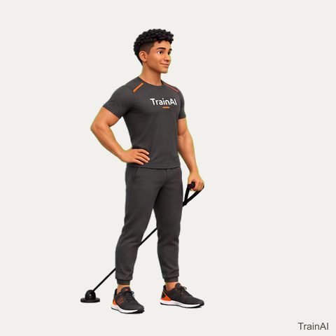 Single-arm band front raise · TrainAI