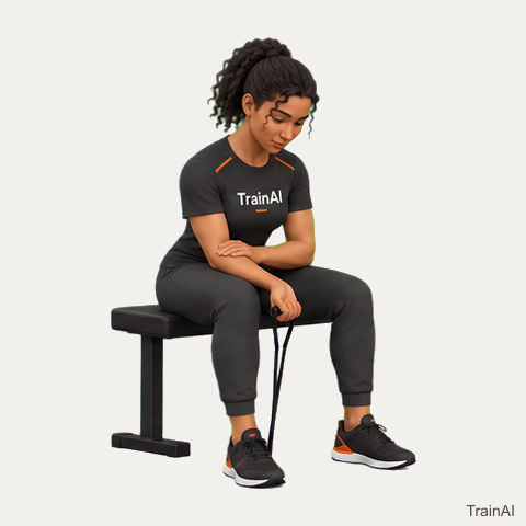 Seated band wrist curl · TrainAI